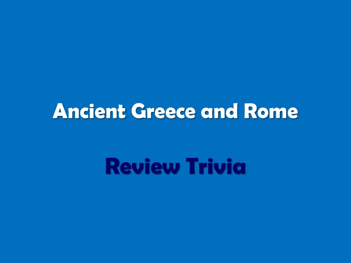 ancient greece and rome