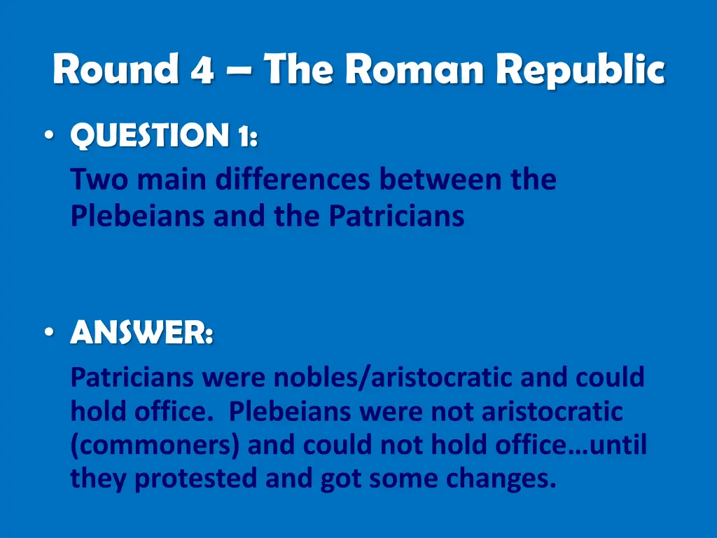 round 4 the roman republic