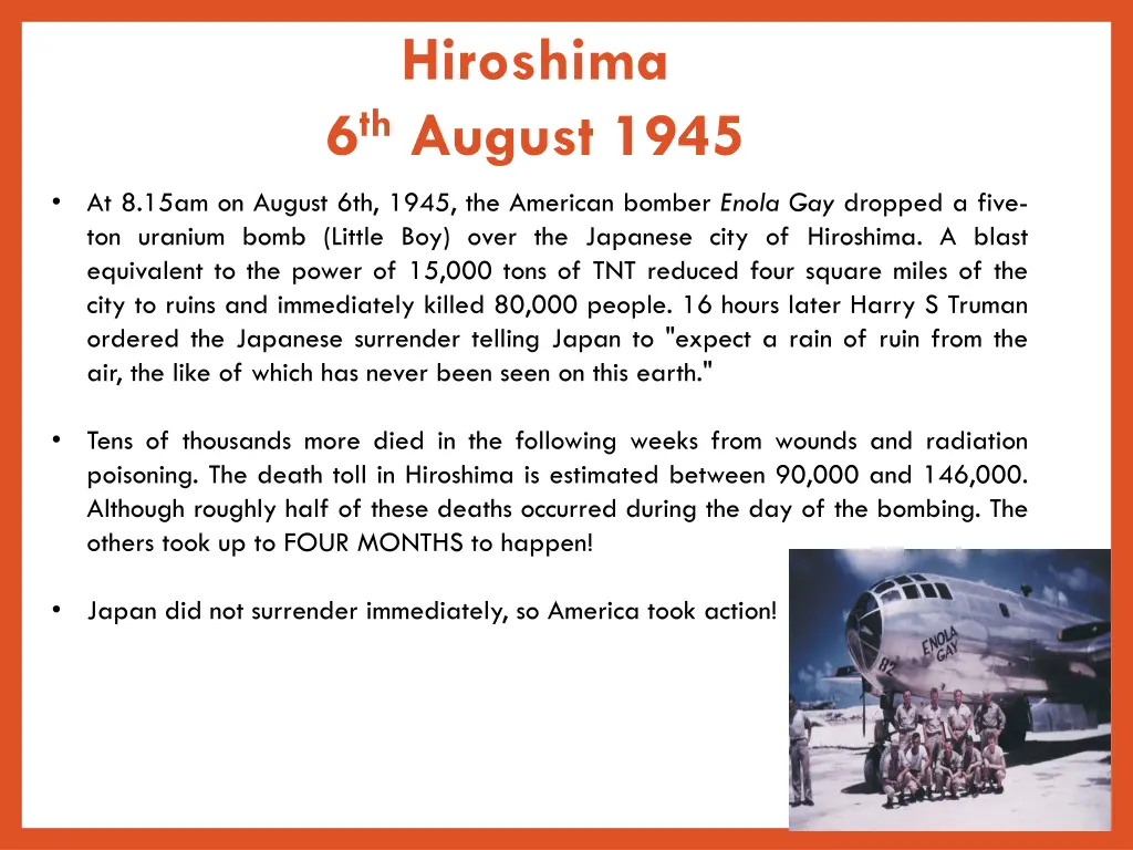 hiroshima 6 th august 1945