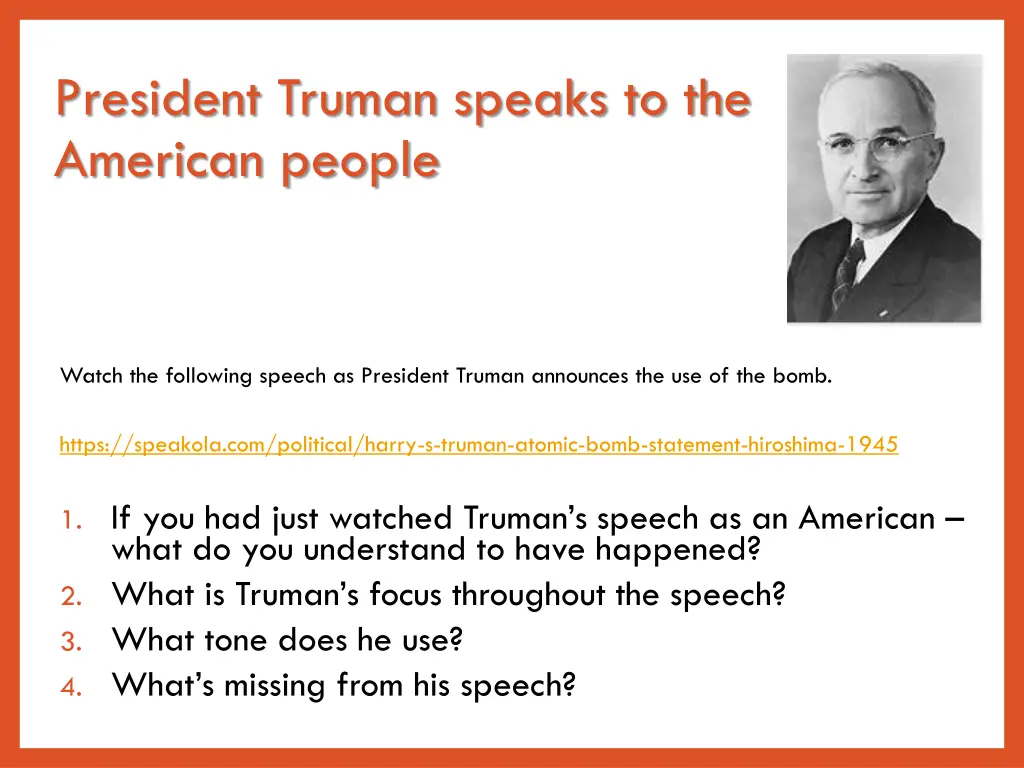 president truman speaks to the american people