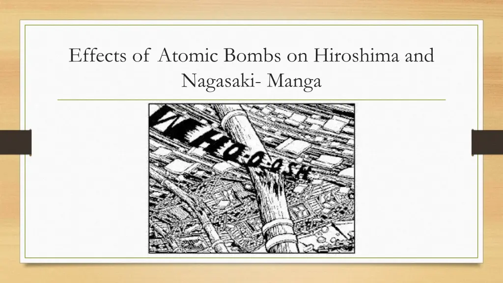 effects of atomic bombs on hiroshima and nagasaki 1