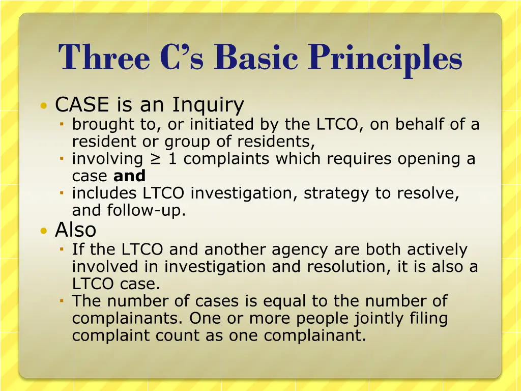 three c s basic principles