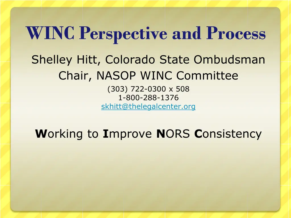 winc perspective and process