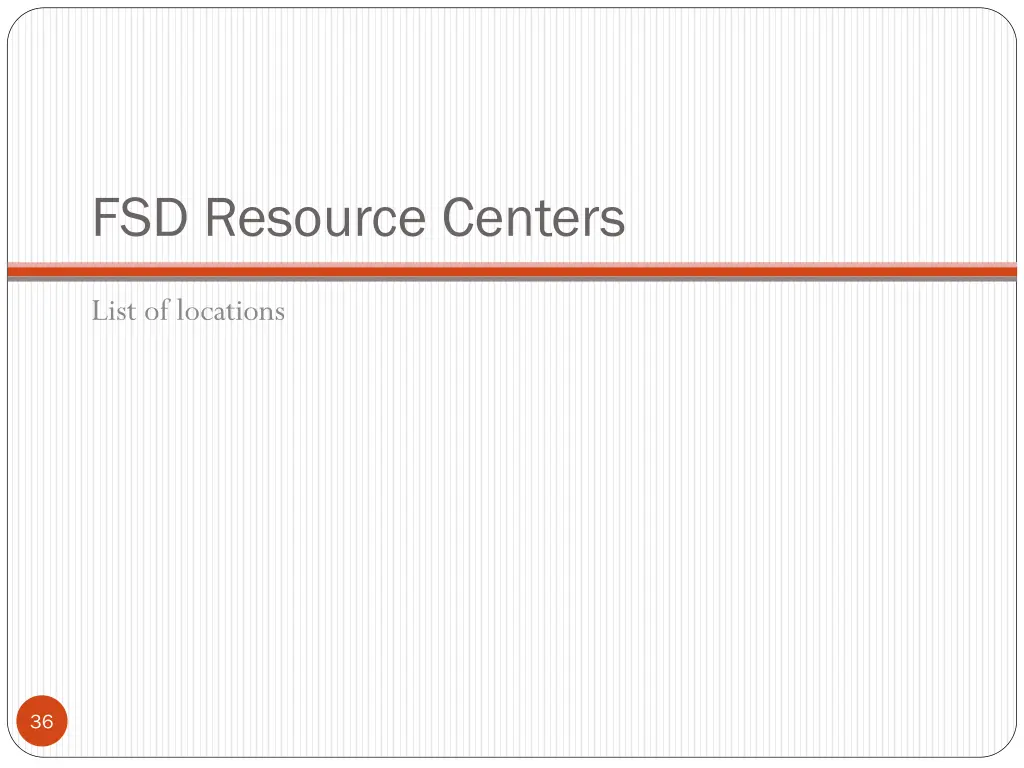 fsd resource centers