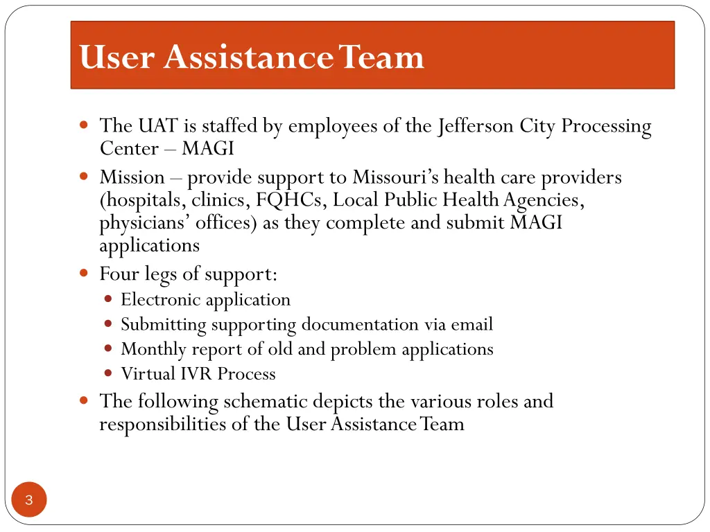 user assistance team