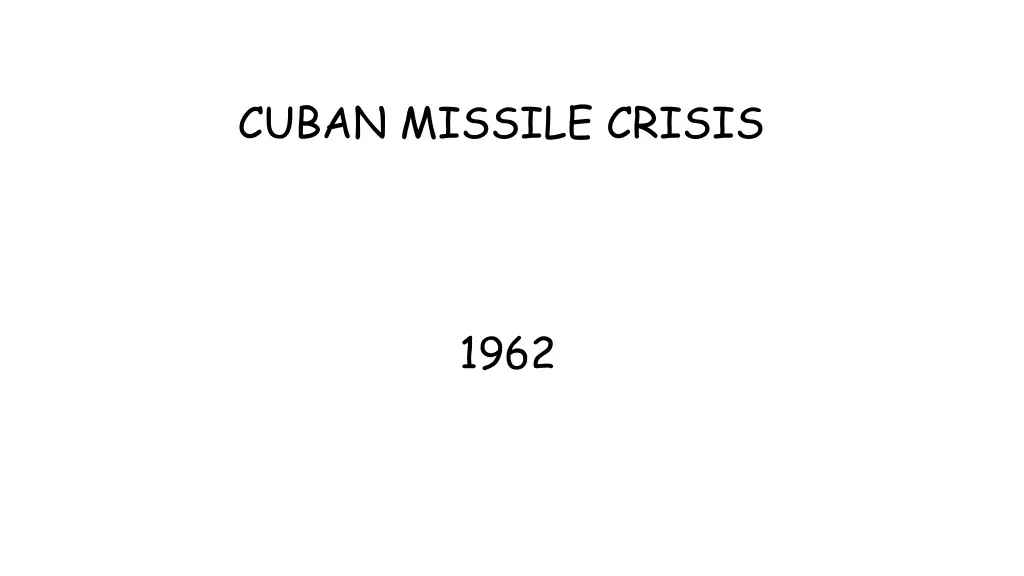 cuban missile crisis