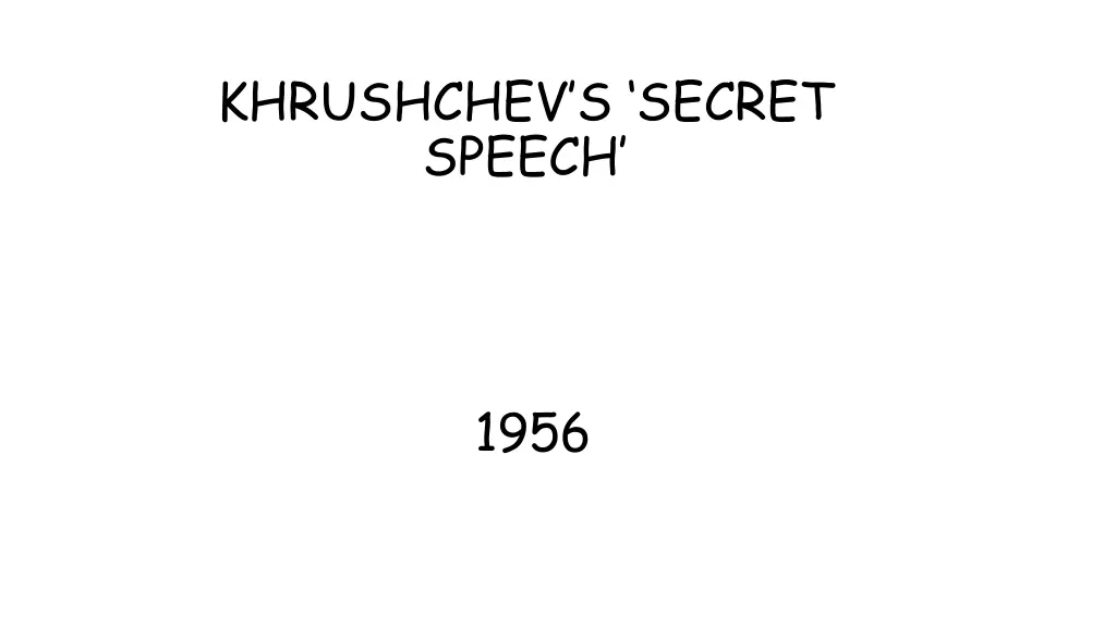 khrushchev s secret speech