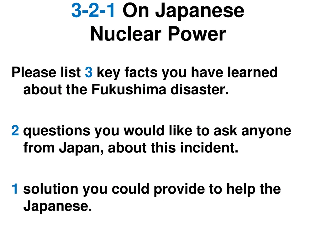 3 2 1 on japanese nuclear power