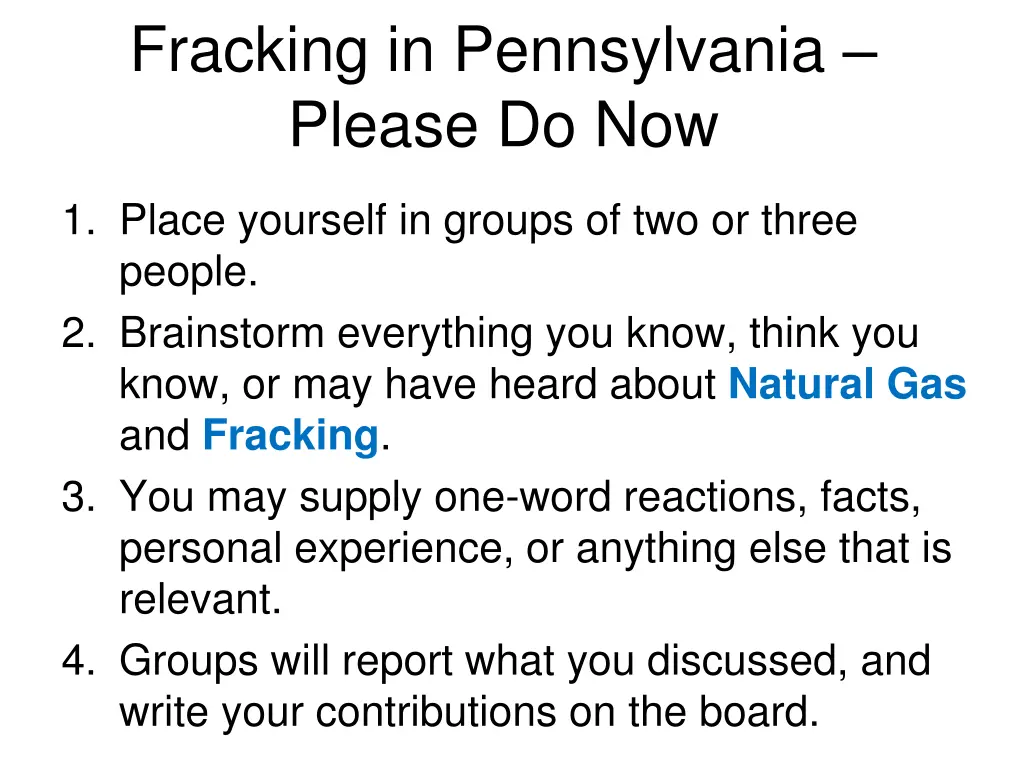 fracking in pennsylvania please do now