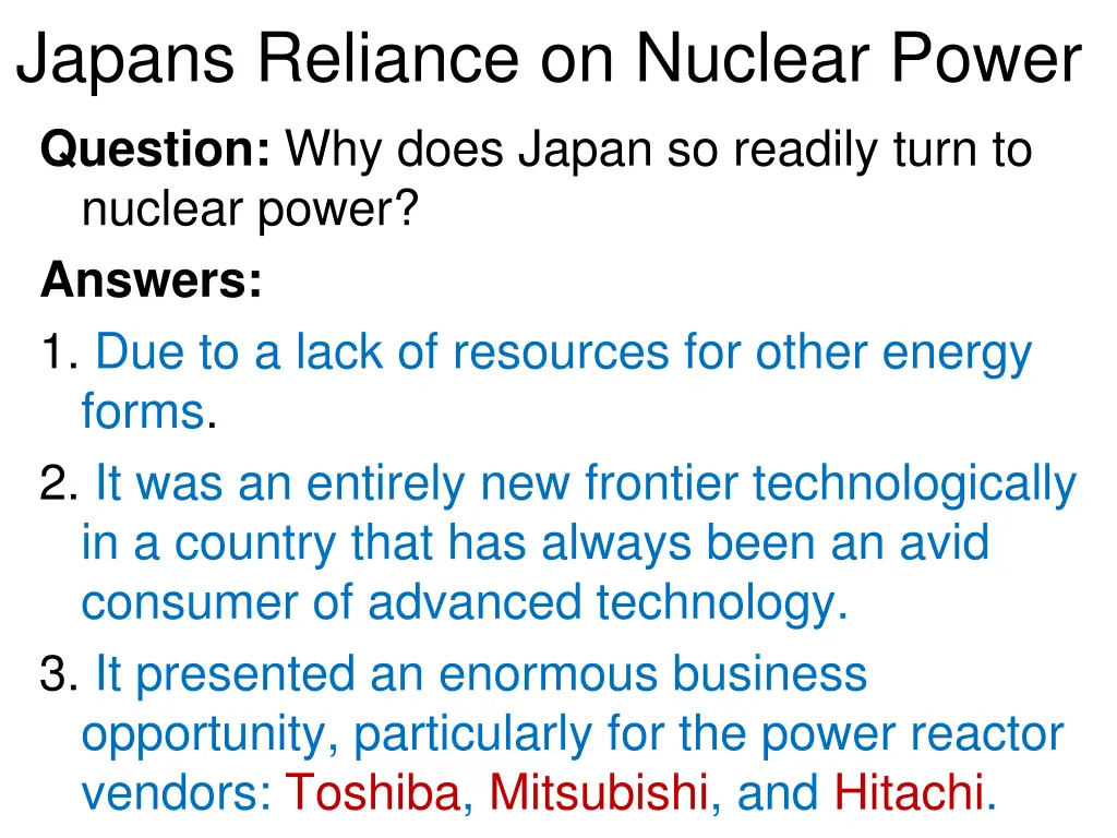 japans reliance on nuclear power question