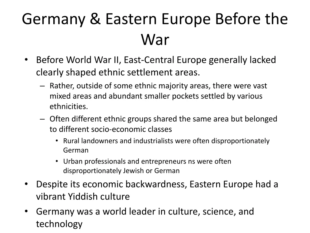 germany eastern europe before the war before