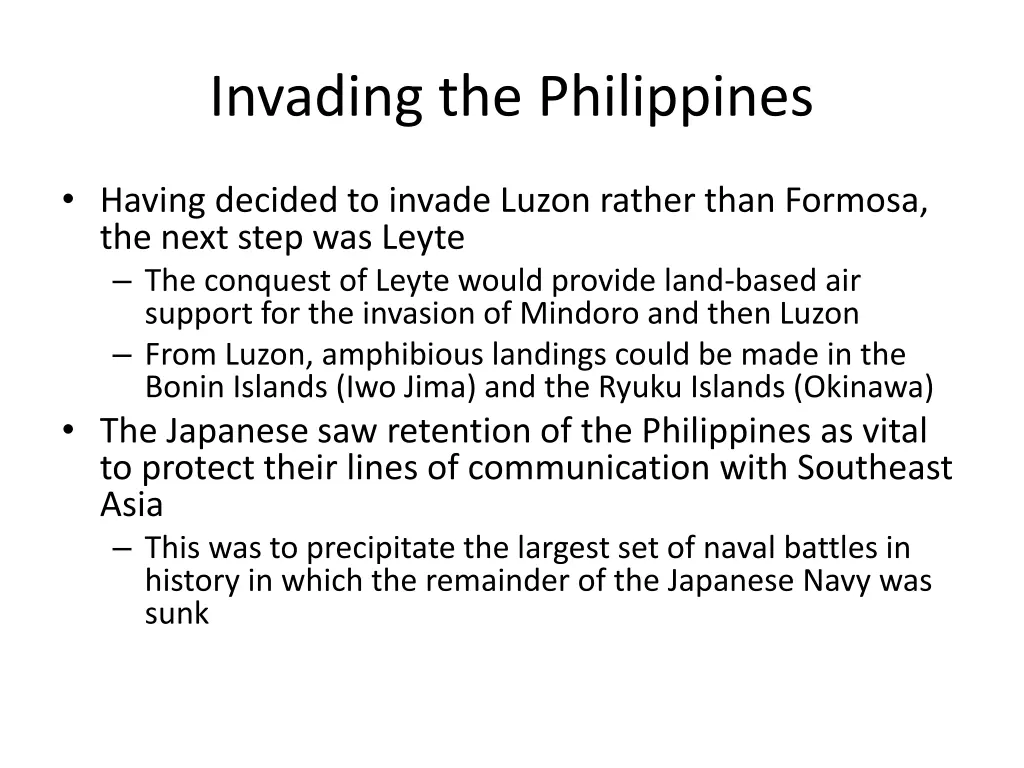 invading the philippines