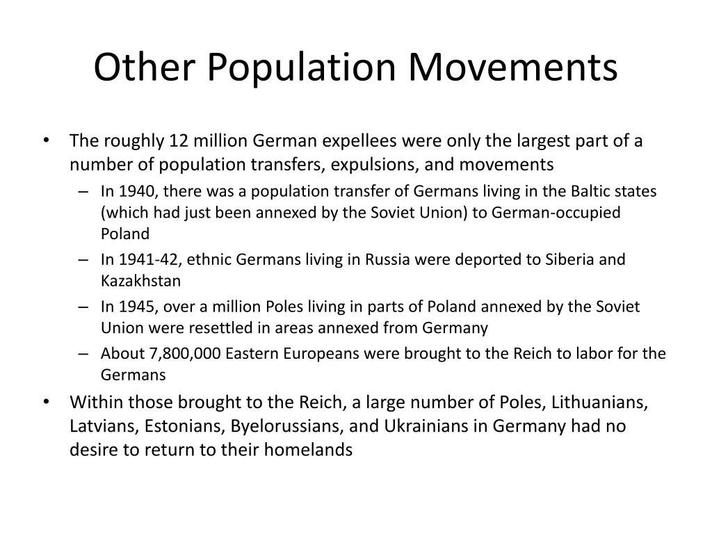 other population movements