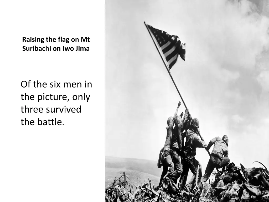 raising the flag on mt suribachi on iwo jima