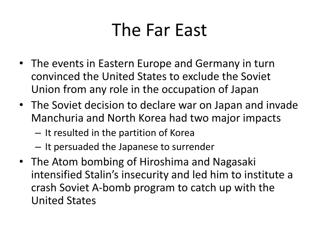 the far east