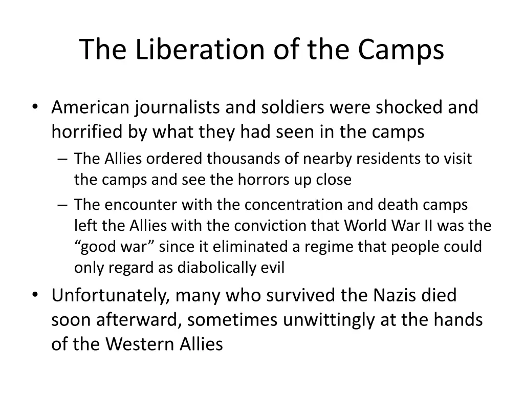 the liberation of the camps