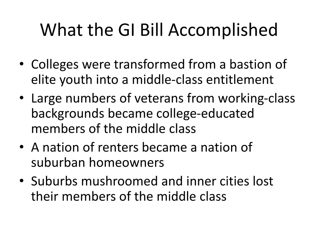 what the gi bill accomplished