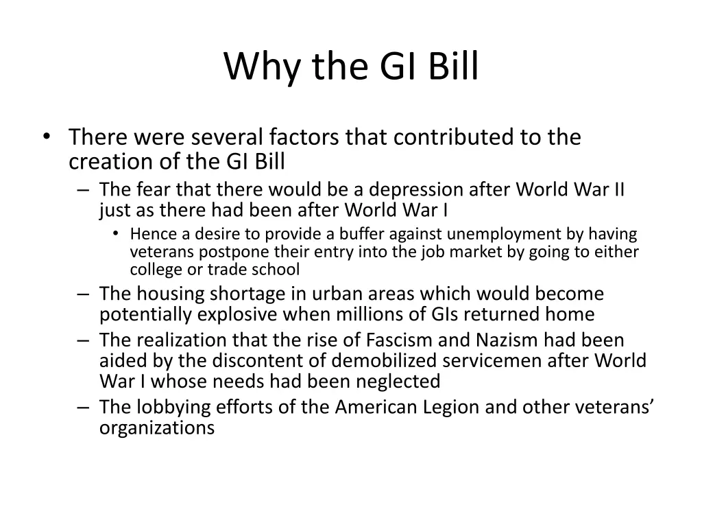 why the gi bill