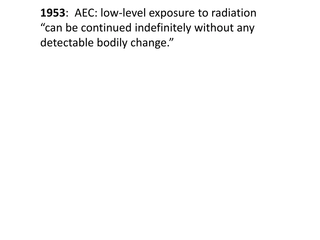 1953 aec low level exposure to radiation