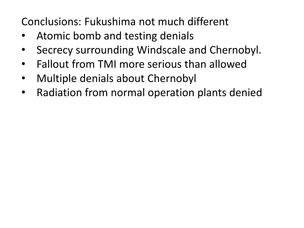 conclusions fukushima not much different atomic