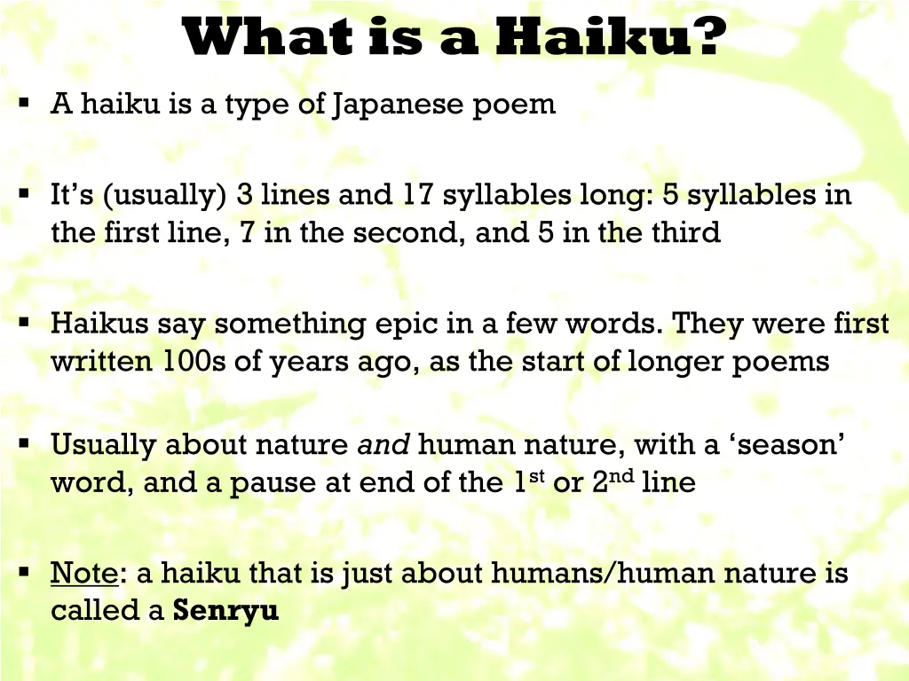 what is a haiku