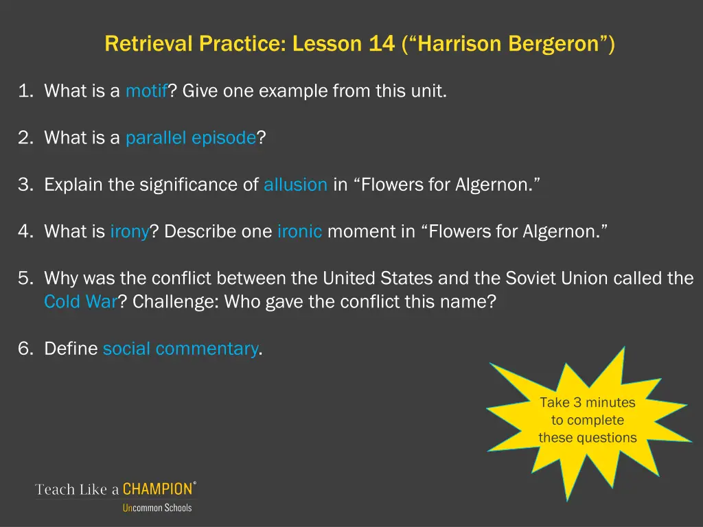 retrieval practice lesson 14 harrison bergeron