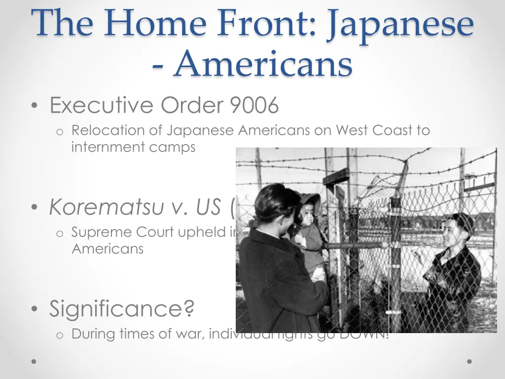 the home front japanese americans executive order