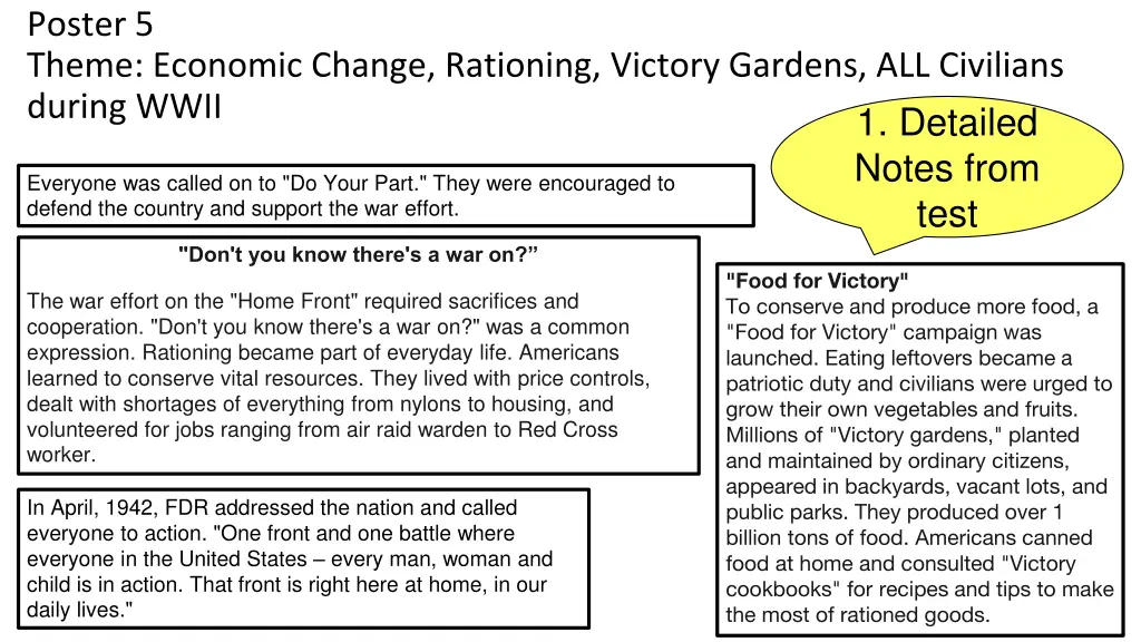 poster 5 theme economic change rationing victory