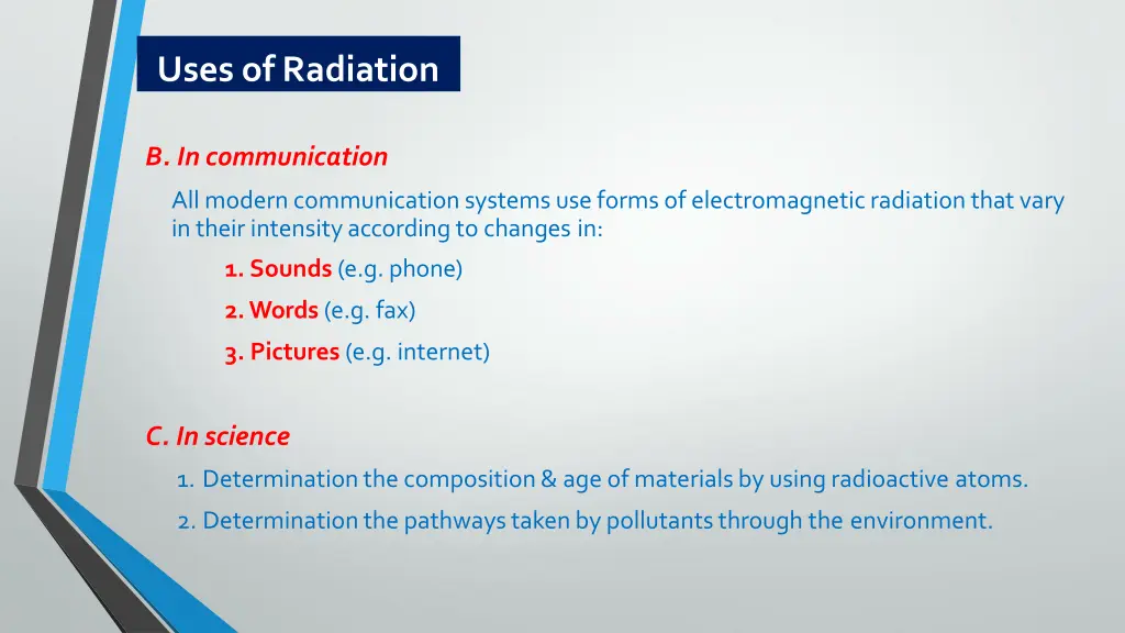 uses ofradiation 1