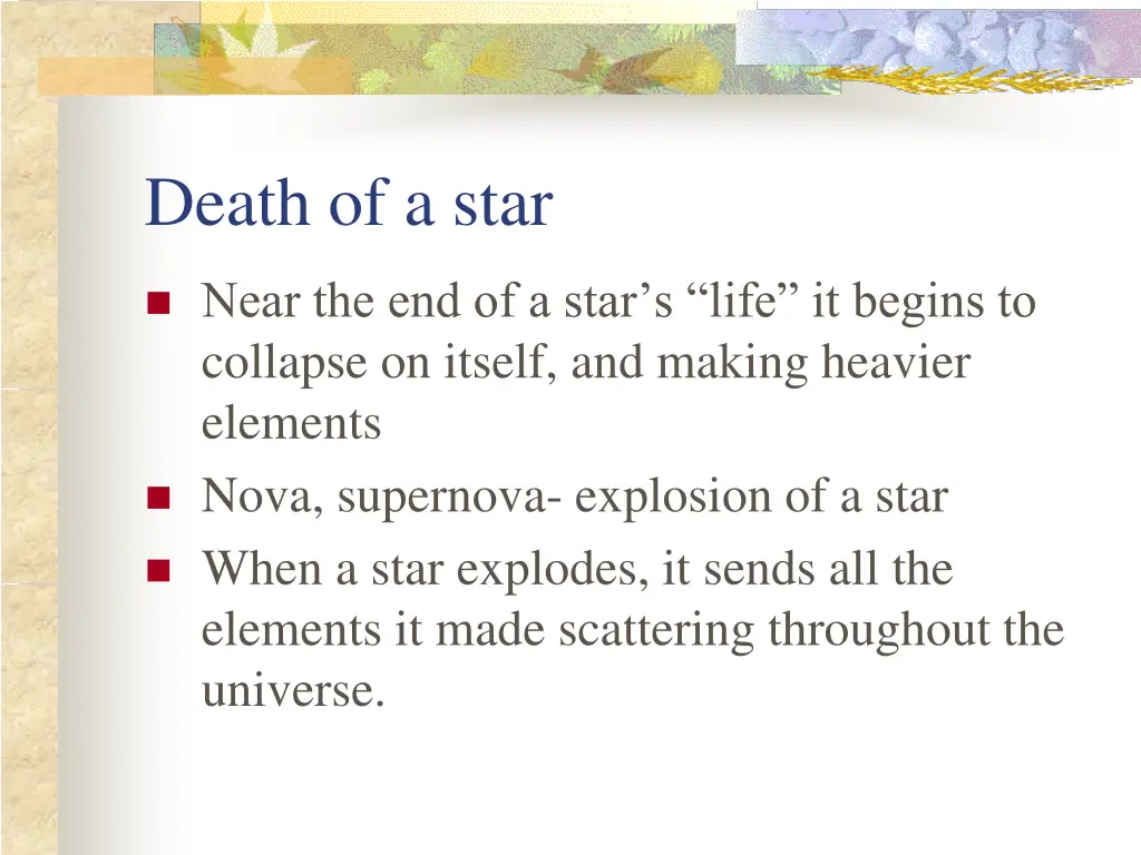 death of a star