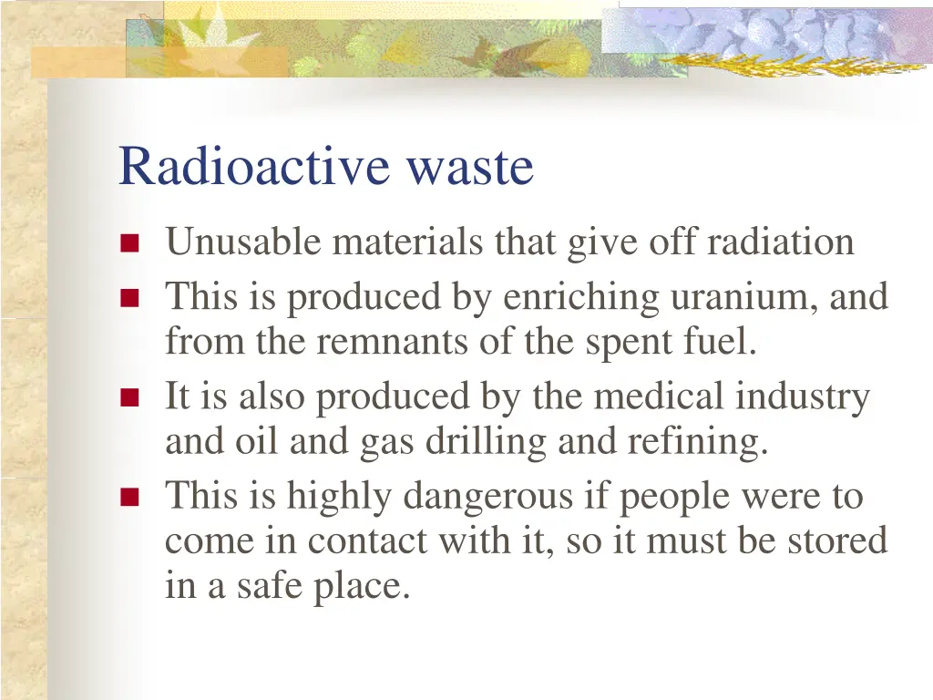 radioactive waste