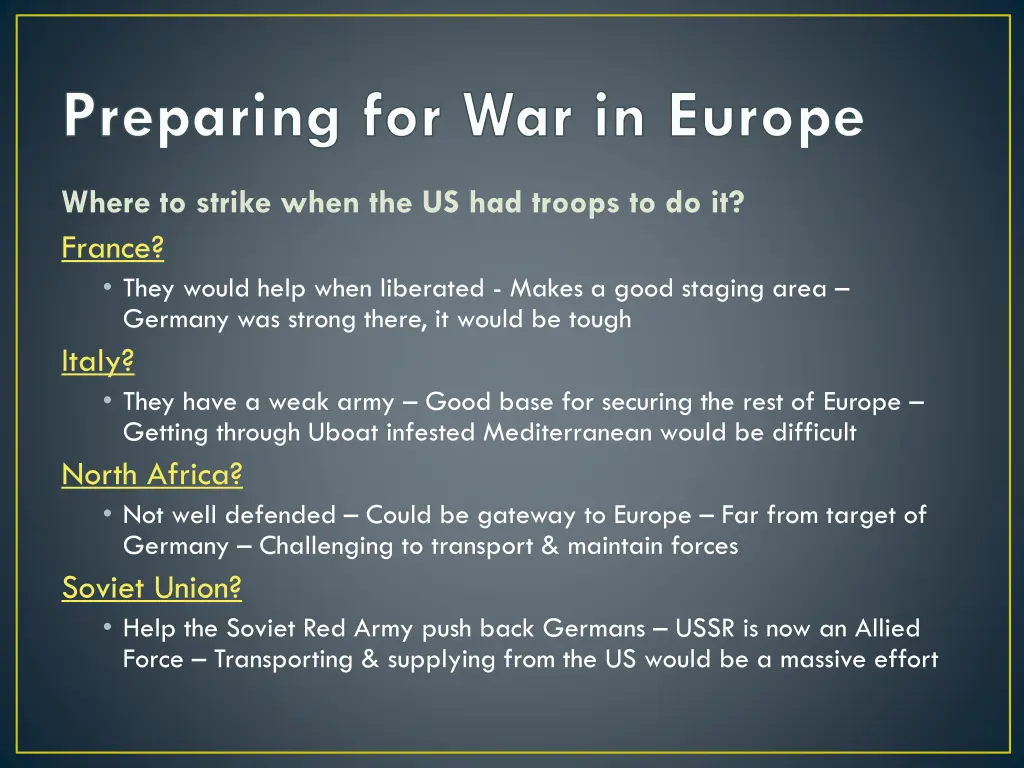 preparing for war in europe 2