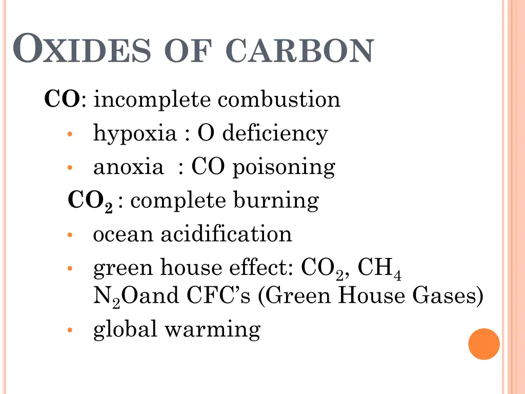 o xides of carbon