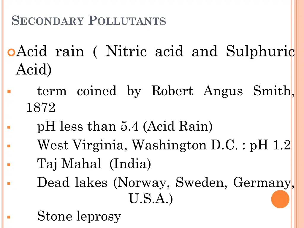 s econdary p ollutants