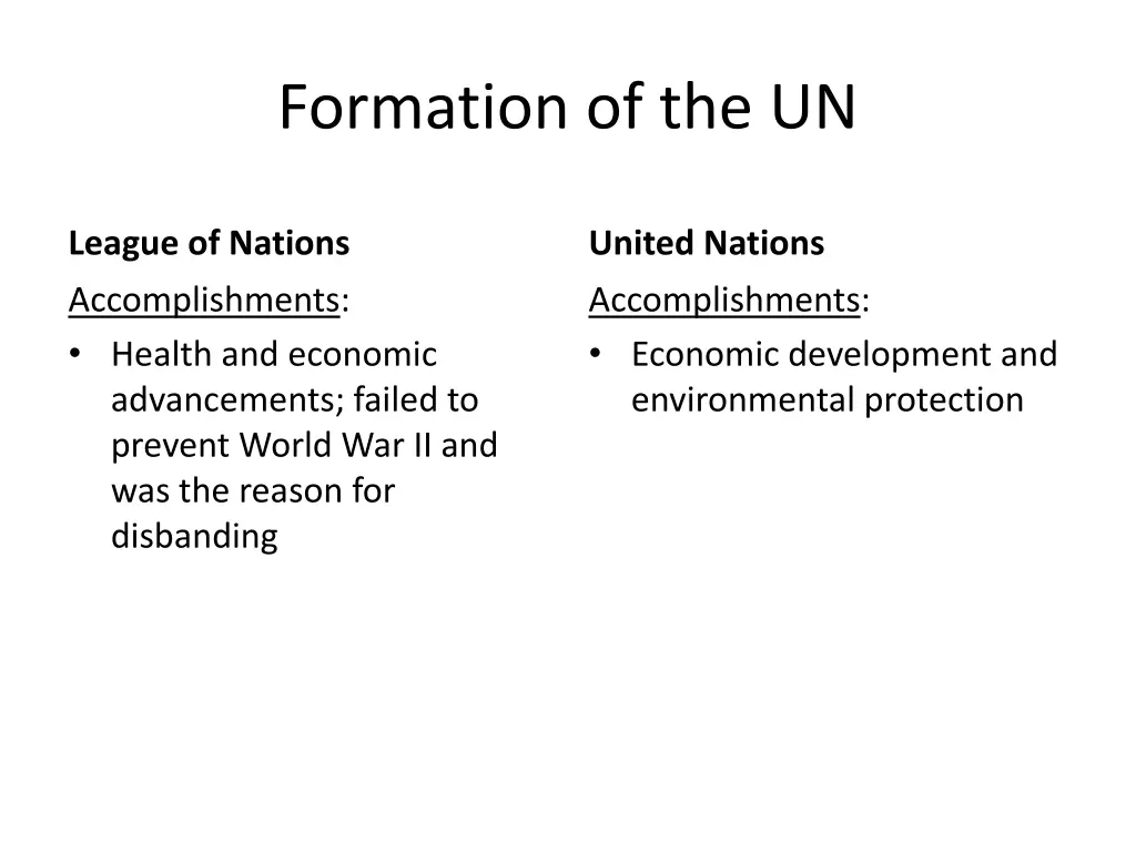 formation of the un 1