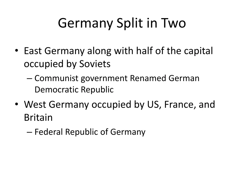 germany split in two