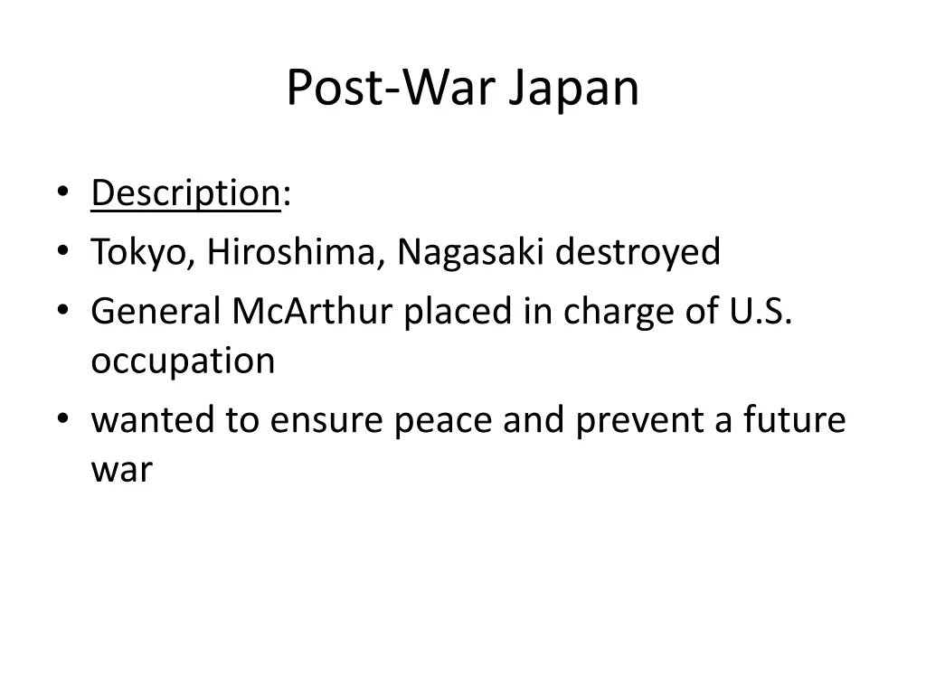 post war japan