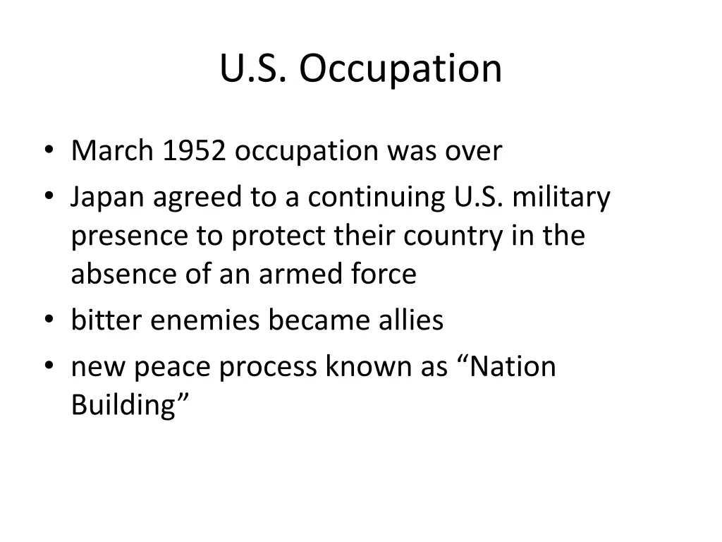 u s occupation