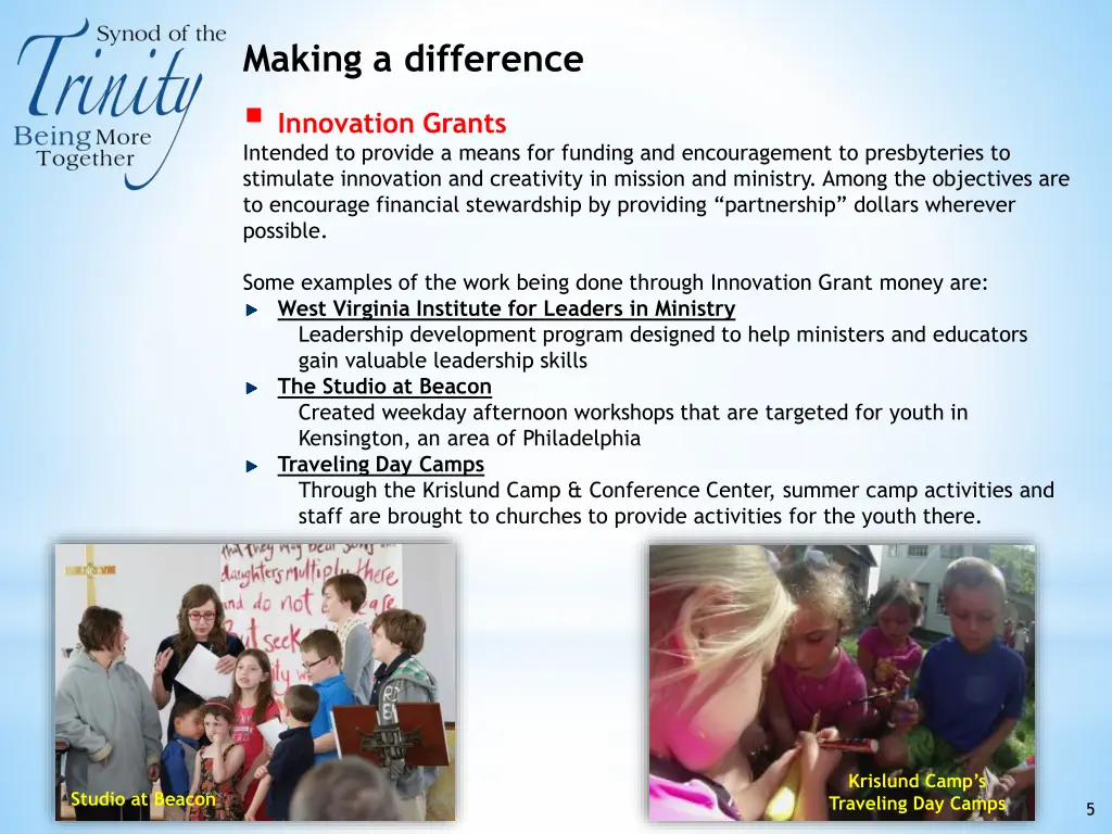 making a difference innovation grants intended