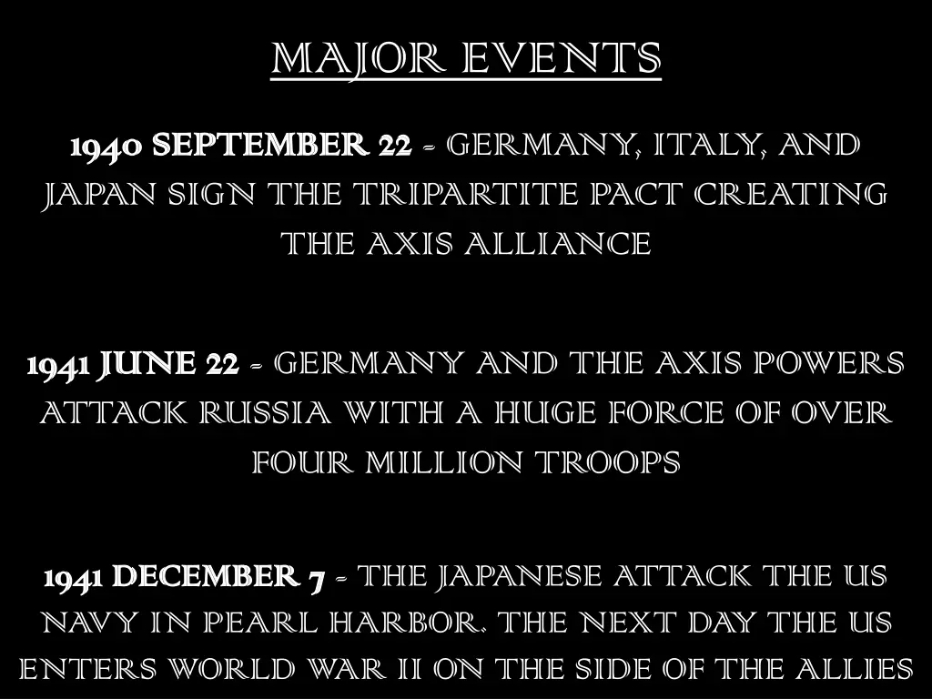 major events 2