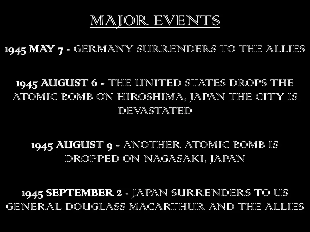 major events 6