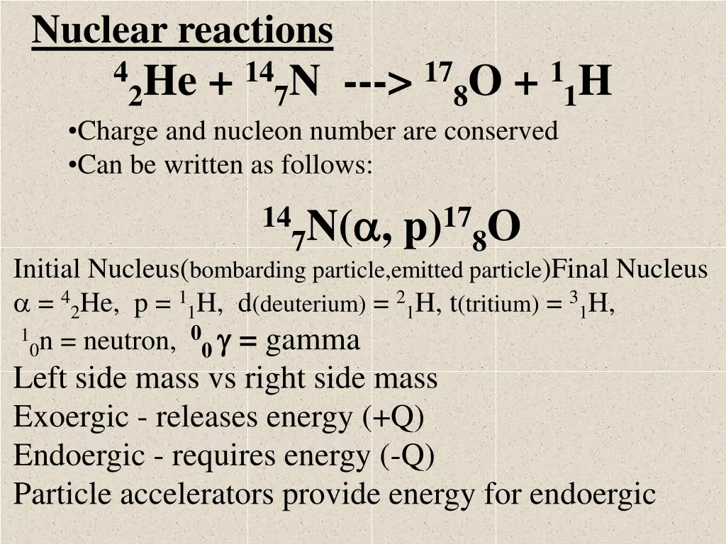 nuclear reactions 42 he 147 n 178 o 11 h