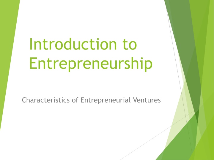 introduction to entrepreneurship