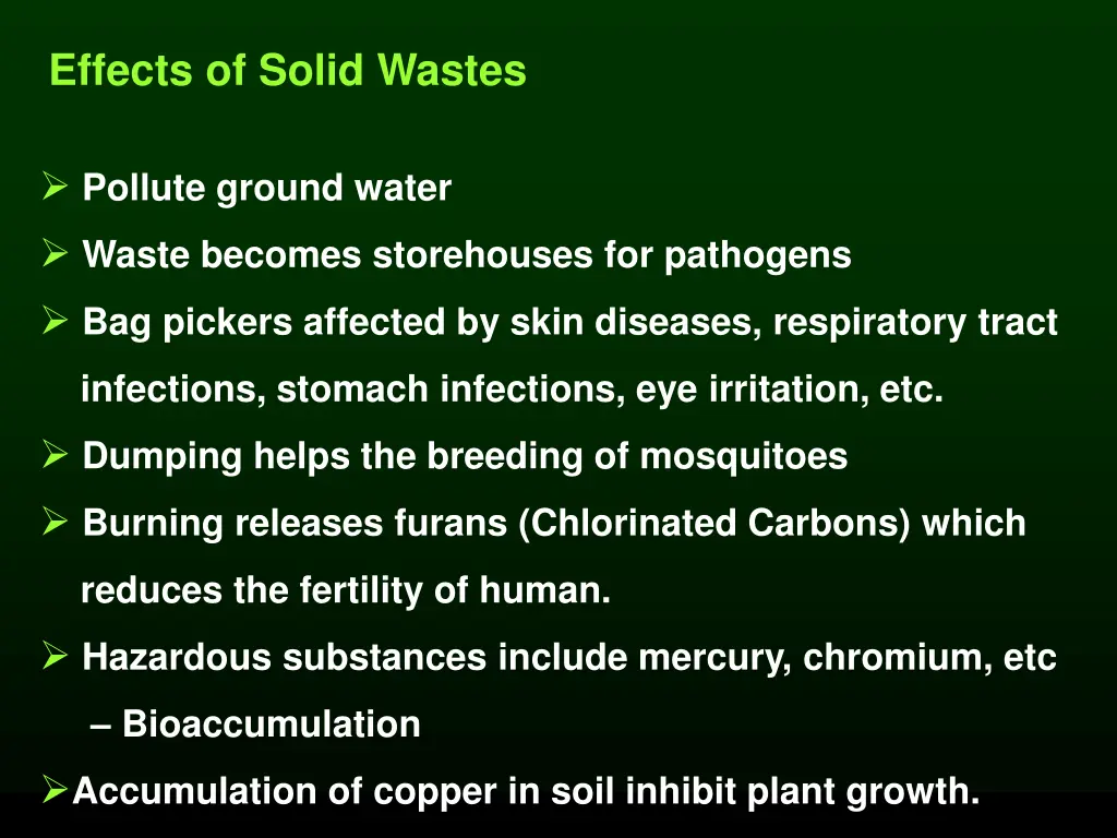 effects of solid wastes