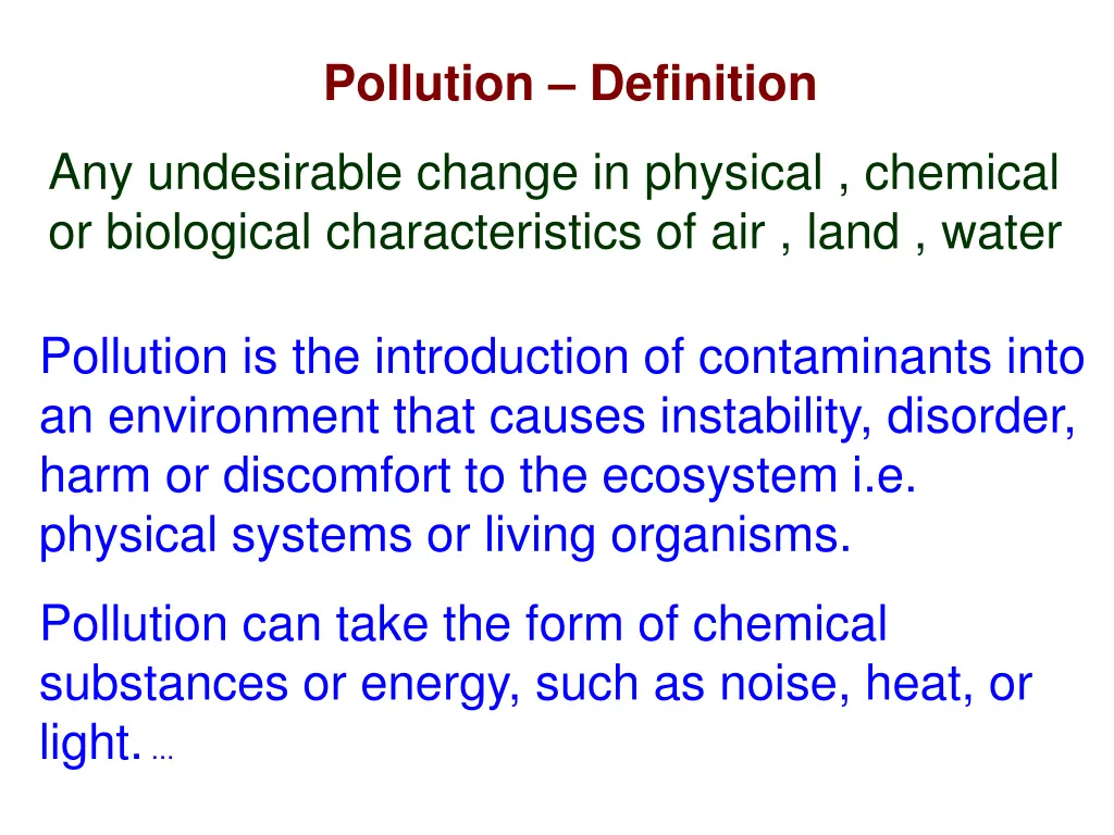 pollution definition