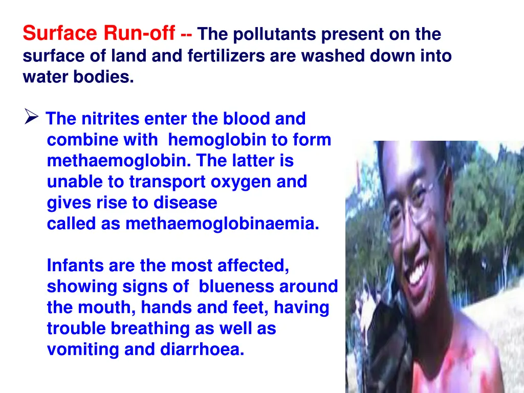 surface run off the pollutants present