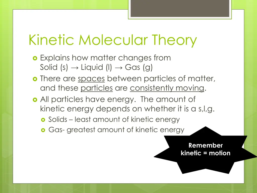 kinetic molecular theory