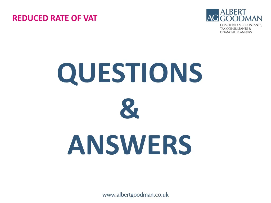 reduced rate of vat 12