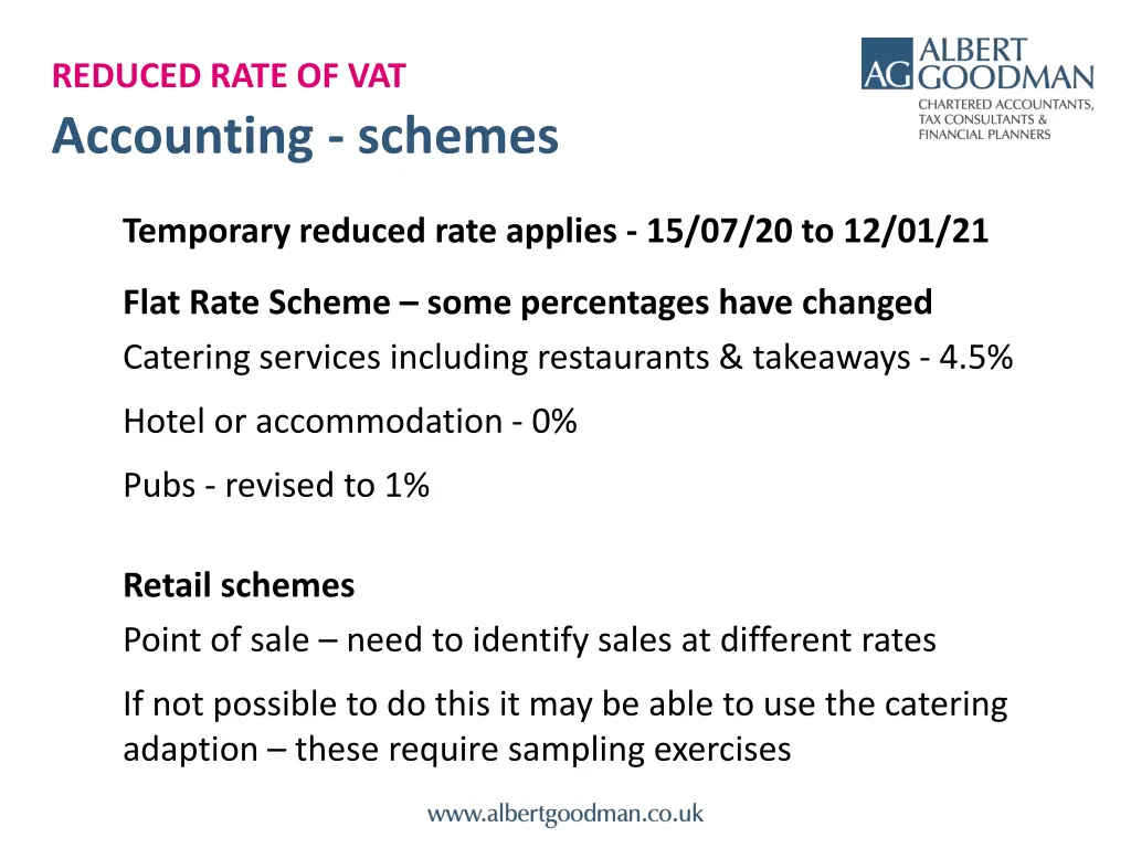 reduced rate of vat 7