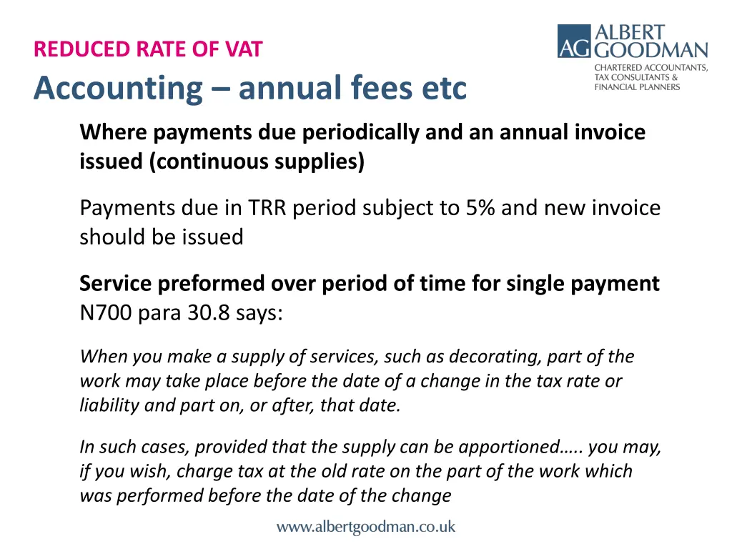 reduced rate of vat 9